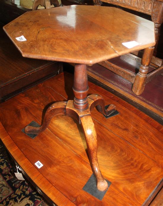 George III style mahogany octagonal topped wine table